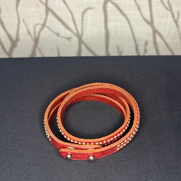 Red Studded Wrap Bracelet - Picture 3 of 3